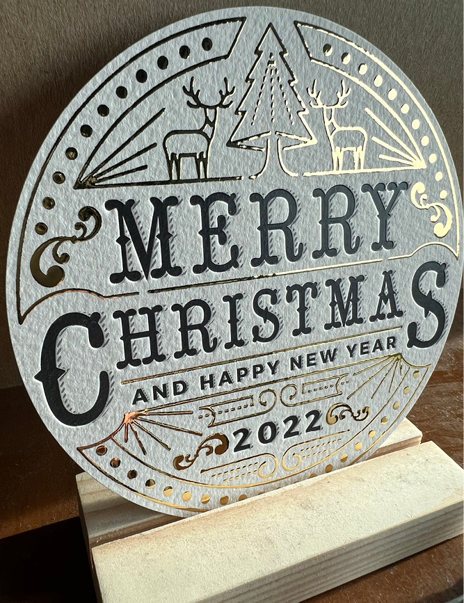 Kerstkaarten drukken met foliedruk