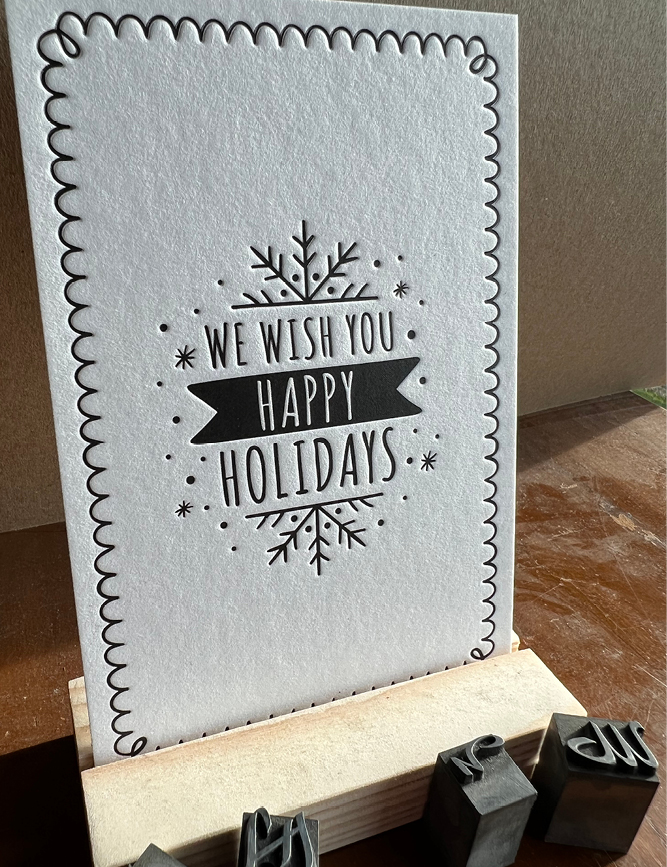 Kerstkaarten drukken met letterpress